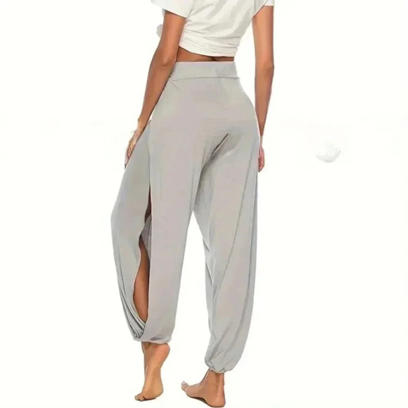 Loose Hollow Side Pants (Color: Light Grey) - Picture 4 of 4